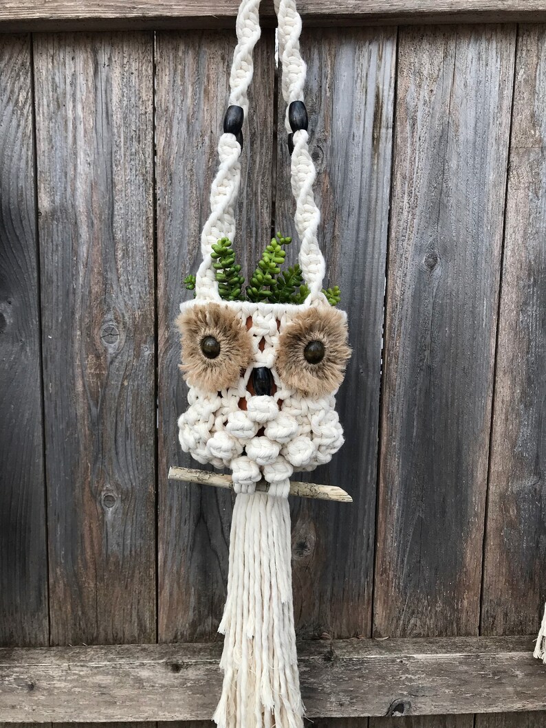 DIY MACRAME OWL Plant Hanger Pattern, Owl Plant Holder Photo tutorial, Learn to macrame, pdf instructions image 9