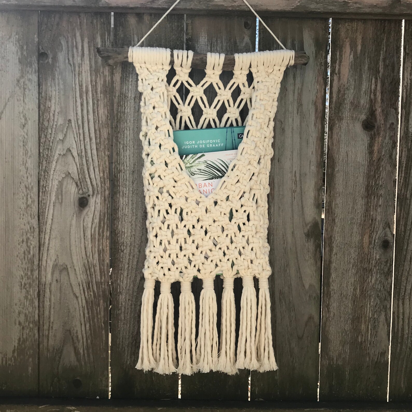 DIY MACRAME POCKET Wall Hanging Photo Tutorial Pattern Mail Etsy