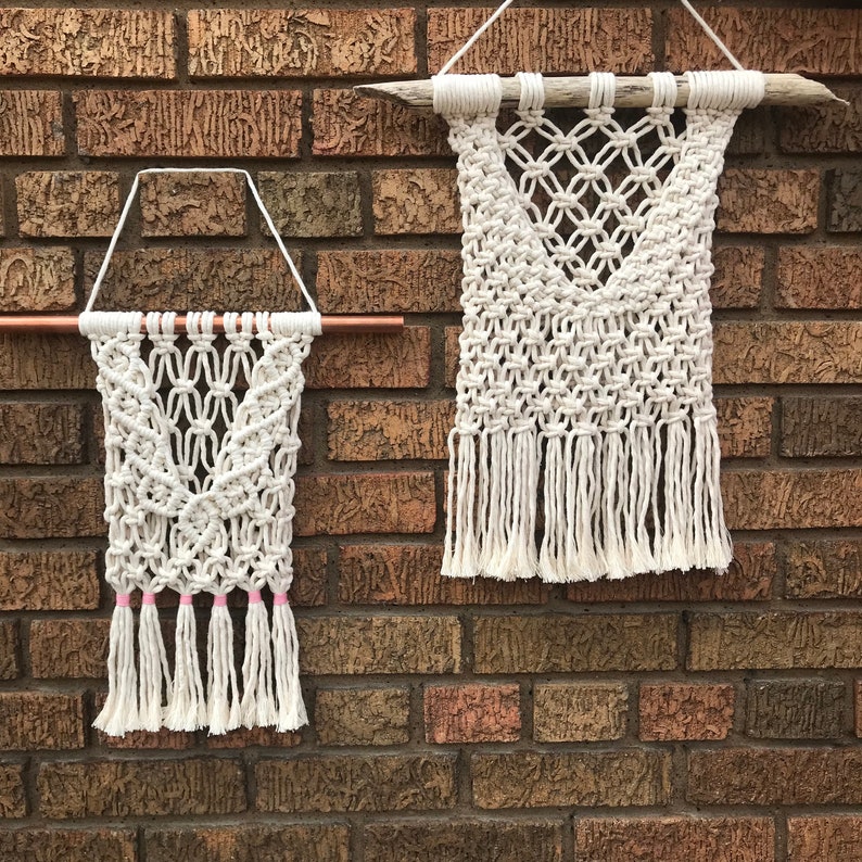 DIY MACRAME POCKET Wall Hanging Photo Tutorial Pattern Mail Etsy