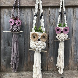 DIY MACRAME OWL Plant Hanger Pattern, Owl Plant Holder Photo tutorial, Learn to macrame, pdf instructions image 8