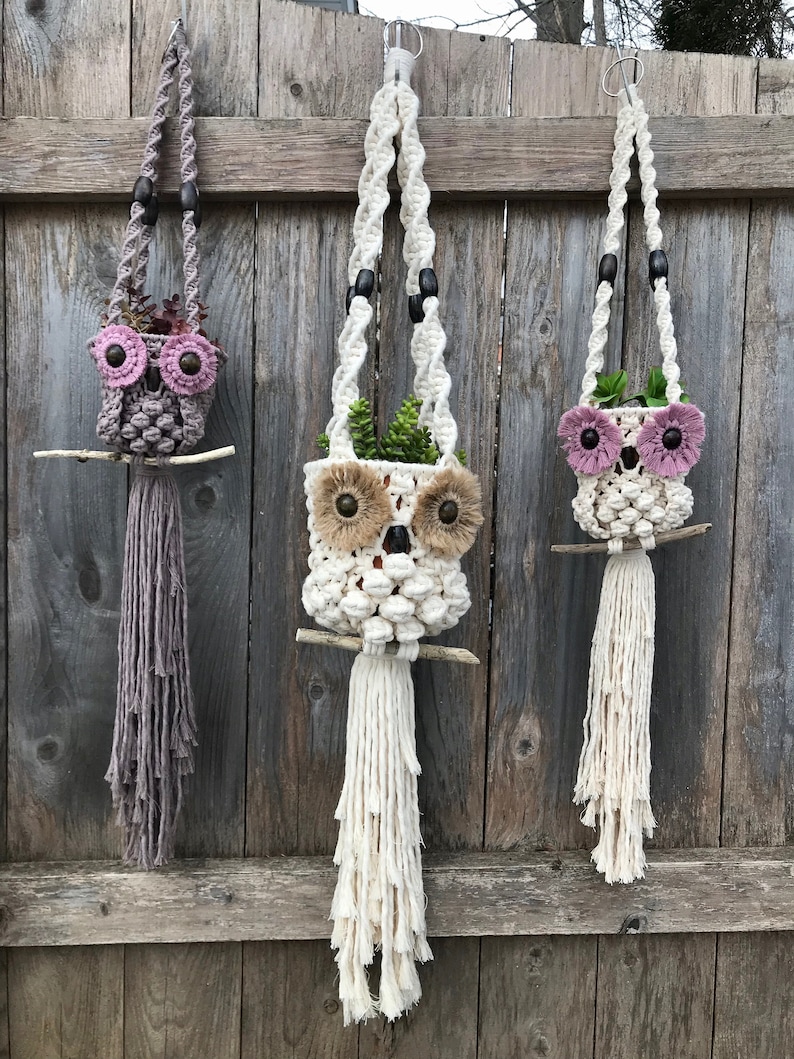 DIY MACRAME OWL Plant Hanger Pattern, Owl Plant Holder Photo tutorial, Learn to macrame, pdf instructions image 8