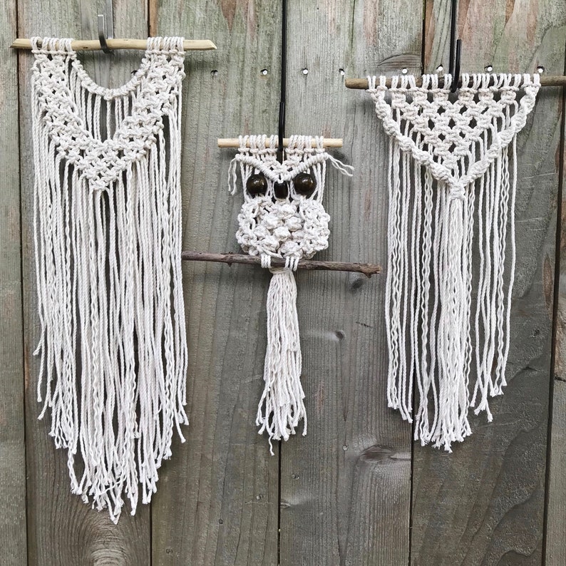 Macrame Owl Tutorial, Learn To Macrame, Adorable Owl Pattern, DIY, do it yourself, PDF instructions, cute fun gift, boho decor, owl lovers image 7