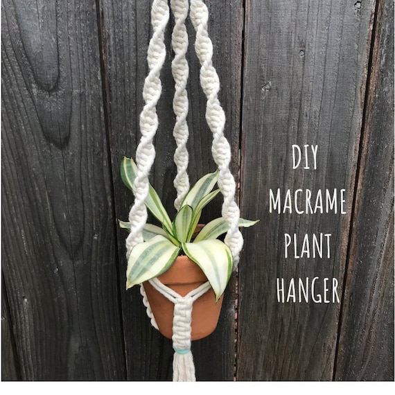 Macrame Plant Hanger Tutorial, DIY Houseplant Holder (Digital Download)