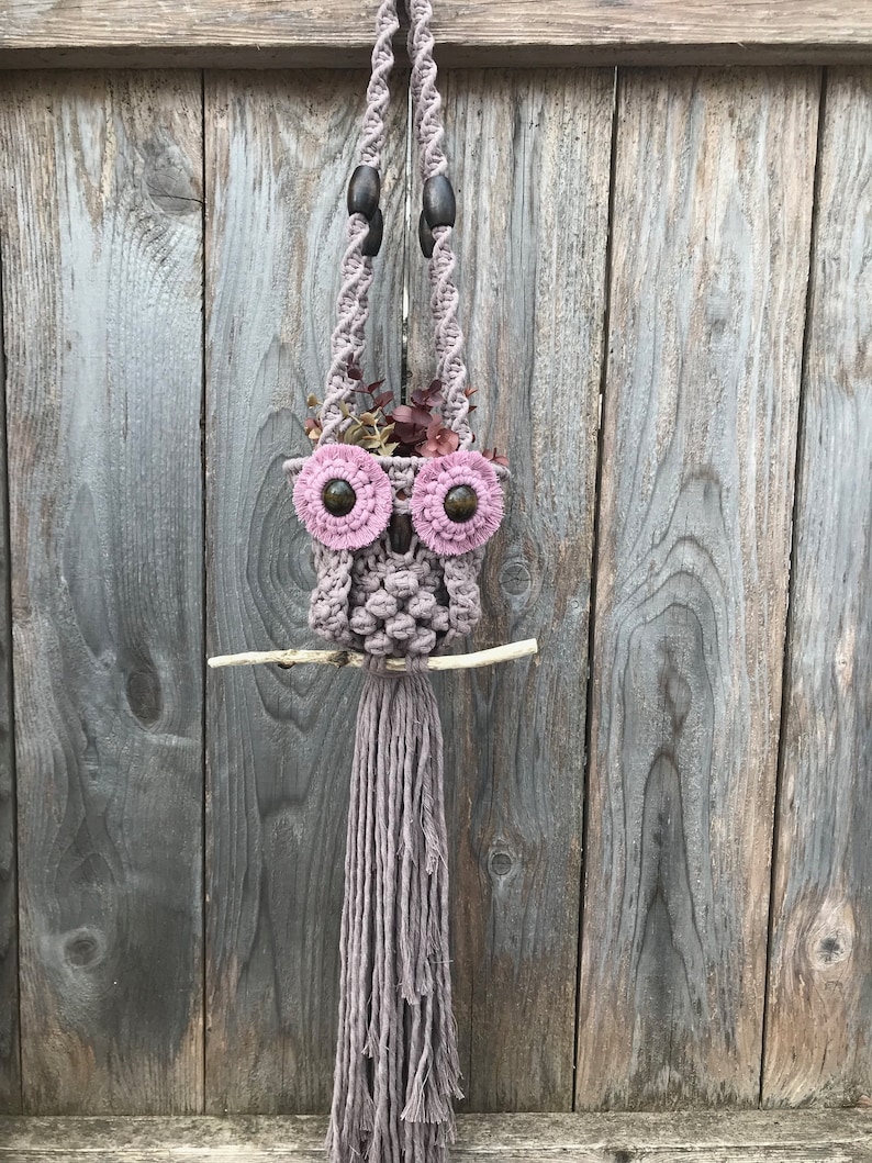 DIY MACRAME OWL Plant Hanger Pattern Owl Plant Holder Photo Etsy