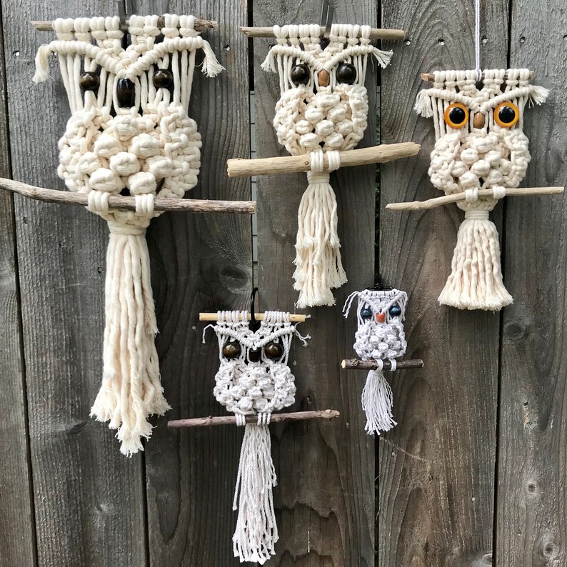 Macrame Owl Tutorial, Learn To Macrame, Adorable Owl Pattern, DIY, do it yourself, PDF instructions, cute fun gift, boho decor, owl lovers image 2