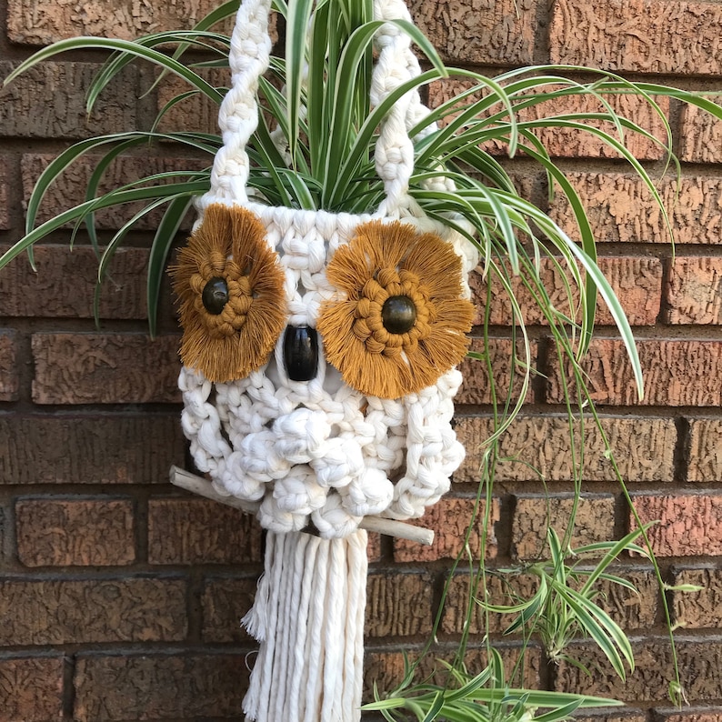 DIY MACRAME OWL Plant Hanger Pattern Owl Plant Holder Photo Etsy