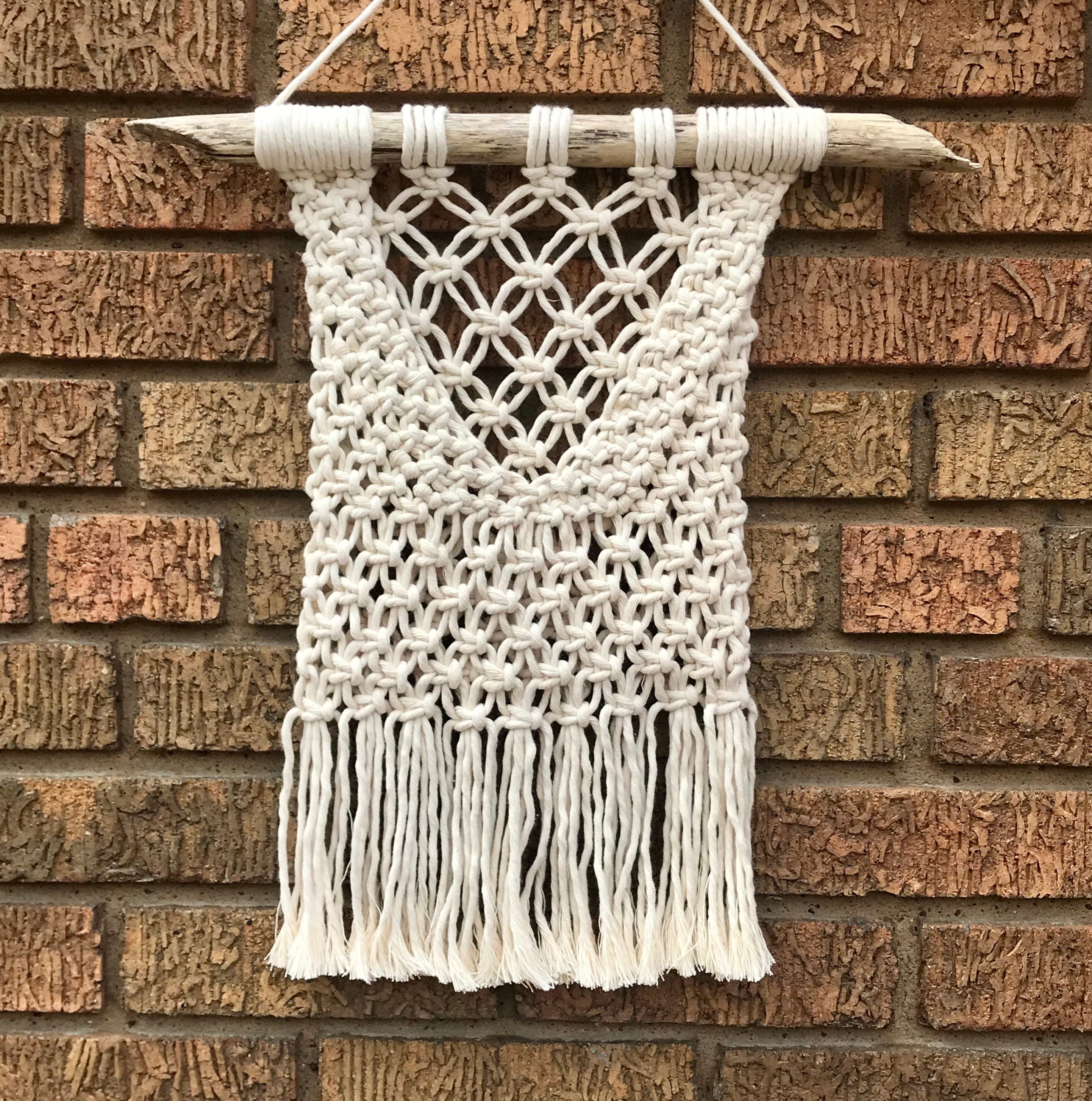 DIY MACRAME POCKET Wall Hanging Photo Tutorial Pattern Mail Etsy New