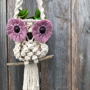 DIY MACRAME OWL Plant Hanger Pattern, Owl Plant Holder Photo tutorial, Learn to macrame, pdf instructions image 2