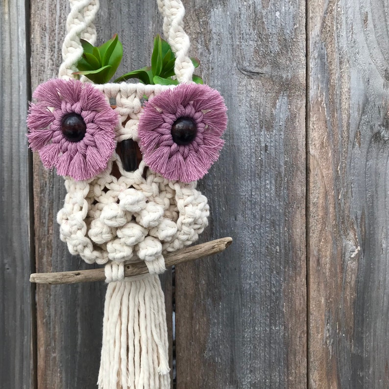 DIY MACRAME OWL Plant Hanger Pattern, Owl Plant Holder Photo tutorial, Learn to macrame, pdf instructions image 2