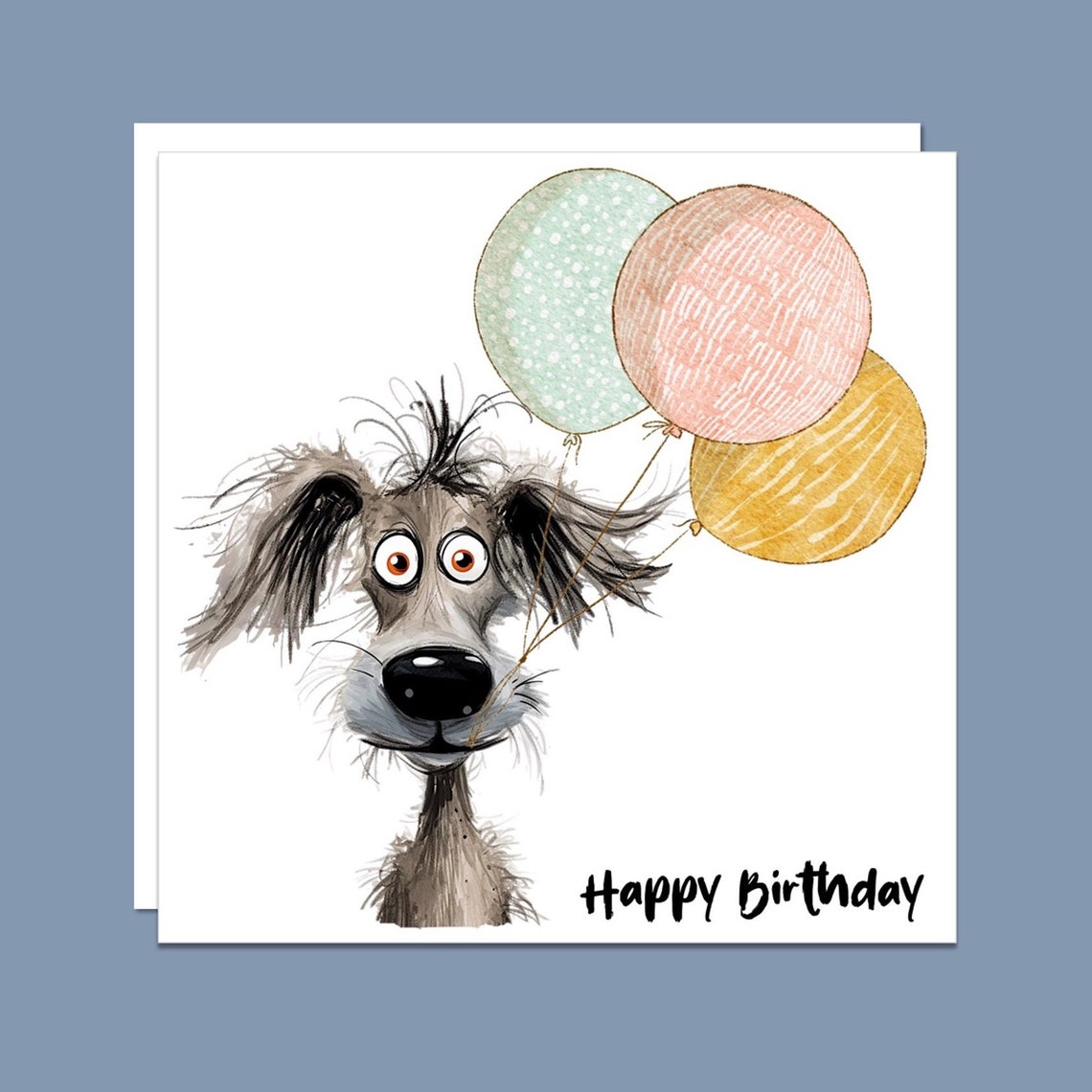 Pack of Six Funny Dog Birthday Cards, Unique Handmade Birthday Card ...