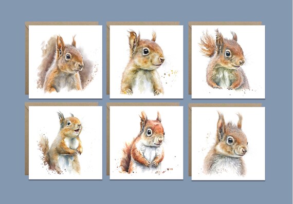 Handmade Wildlife Greetings Card - Squirrel Handmade Wildlife Greetings Card - Squirrel
