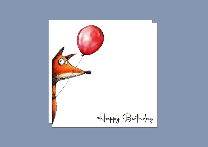 Pack of six funny peeking animal Birthday Cards, Unique Handmade Birthday Card Pack uk image 7