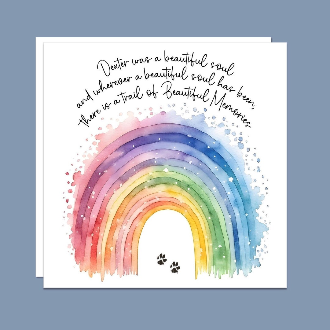 Personalised Pet Sympathy Card, Thinking of You Card, Handmade Unique ...