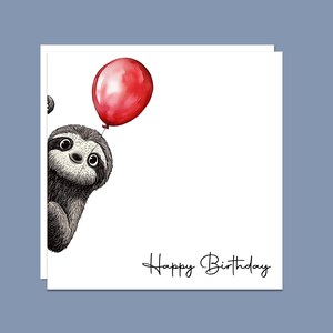 Pack of six funny peeking animal Birthday Cards, Unique Handmade Birthday Card Pack uk image 4