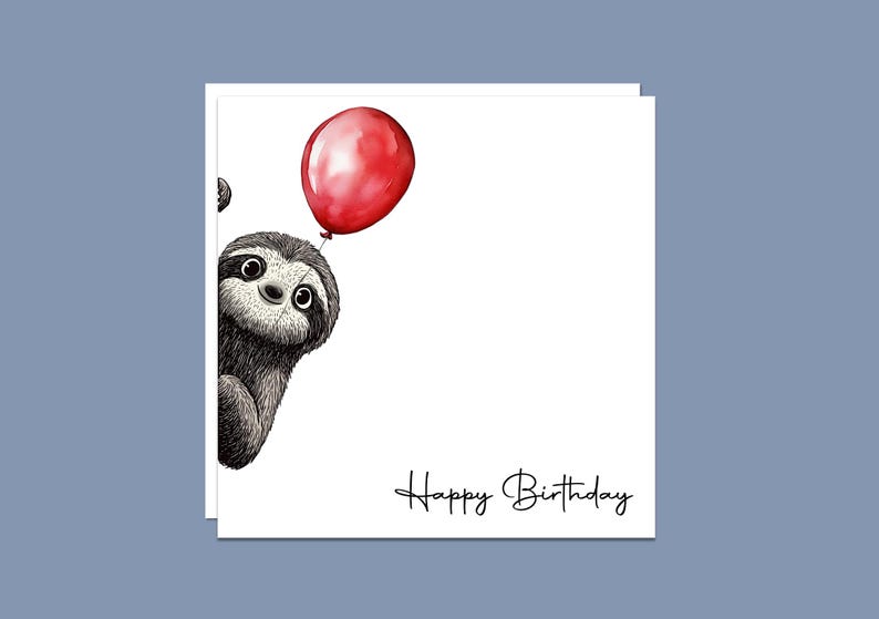 Pack of six funny peeking animal Birthday Cards, Unique Handmade Birthday Card Pack uk image 4
