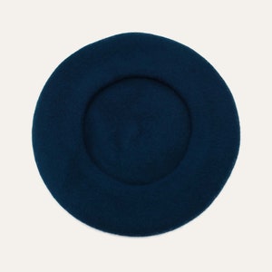 Peacock Blue Beret Dark Teal Beret, Australian Wool Beret Hat in Classic French Beret Style, Tropical Turquoise Beret, Vintage Beret zdjęcie 3