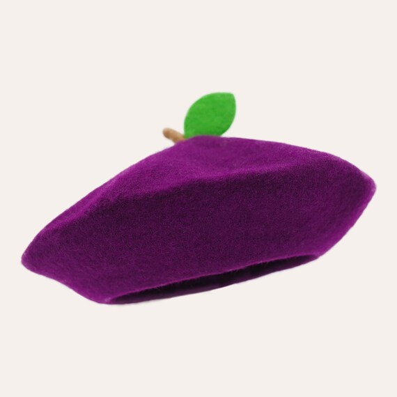 Plum Beret Purple Fruit Beret Hat 