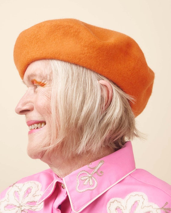 Orange Beret Australian Wool Beret Hat 