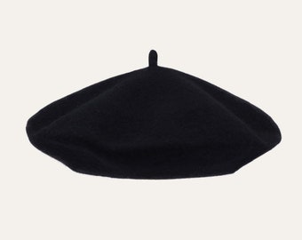 Black Beret Australian Wool Beret Hat 