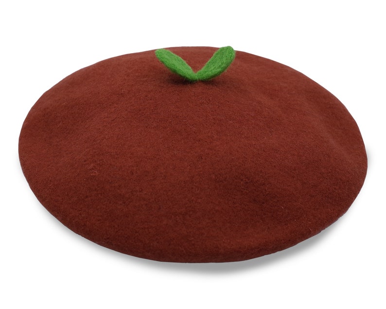 Sprout Beret Plants Hat Handmade Green Leaves Beret Brick Etsy UK