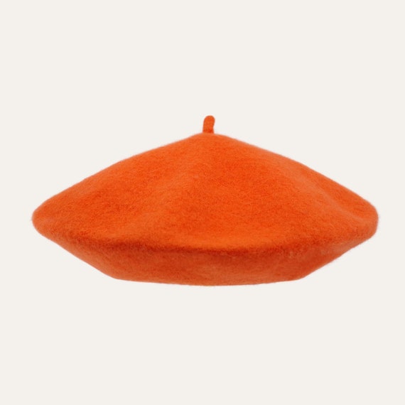 Orange Beret Australian Wool Beret Hat 