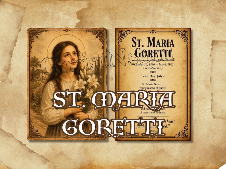 Rustic Style St. Maria Goretti Printable | Catholic Saint's Vintage ...