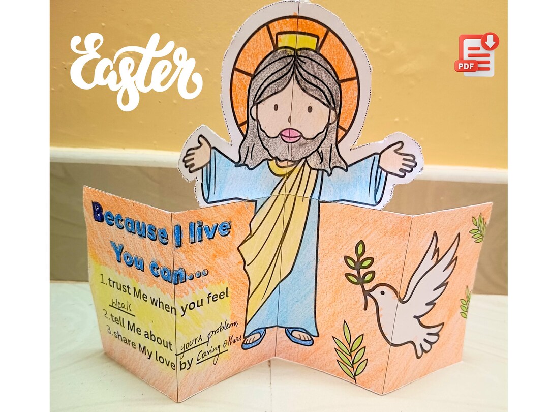Easter Jesus Foldable Activity for Kids | Christian Color, Cut & Fold ...