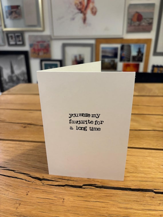 you were my favourite card / Fontaines DC greeting card / Romance Album Card / music lyric card - white card