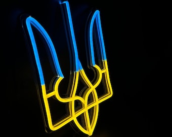 Flag and Emblem of Ukraine LED Neon Sign