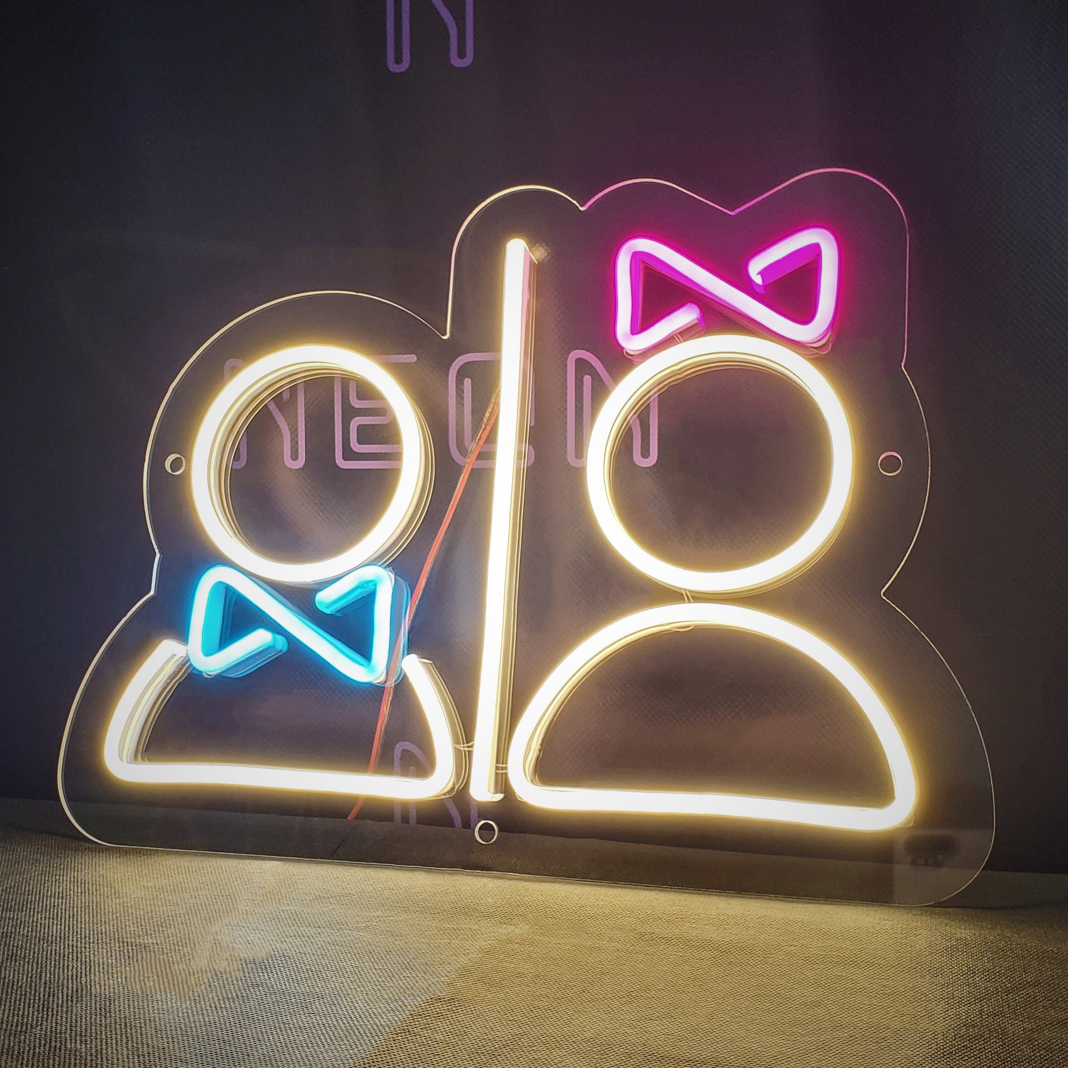Toilets LED Neon Light Sign, Male Female WC Loo Restroom Hanging Wall  Display