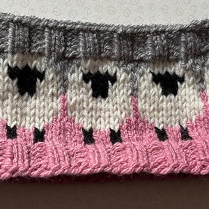 2 Tone Hand knitted sheep headband