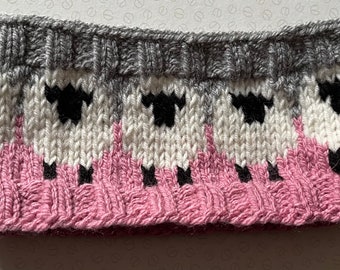 2 Tone Hand knitted sheep headband