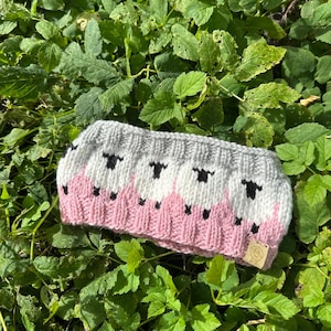 Light Pink and Grey Sheep headband