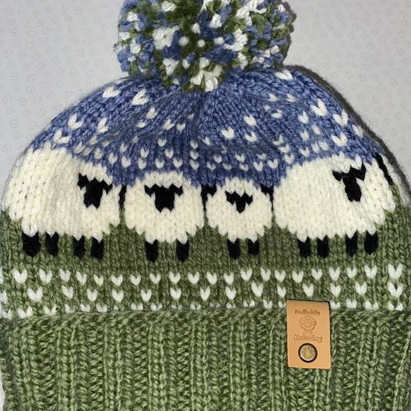 Green and Blue sheep hat