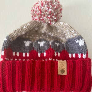 Red and Oatmeal Herdwick Sheep Hat