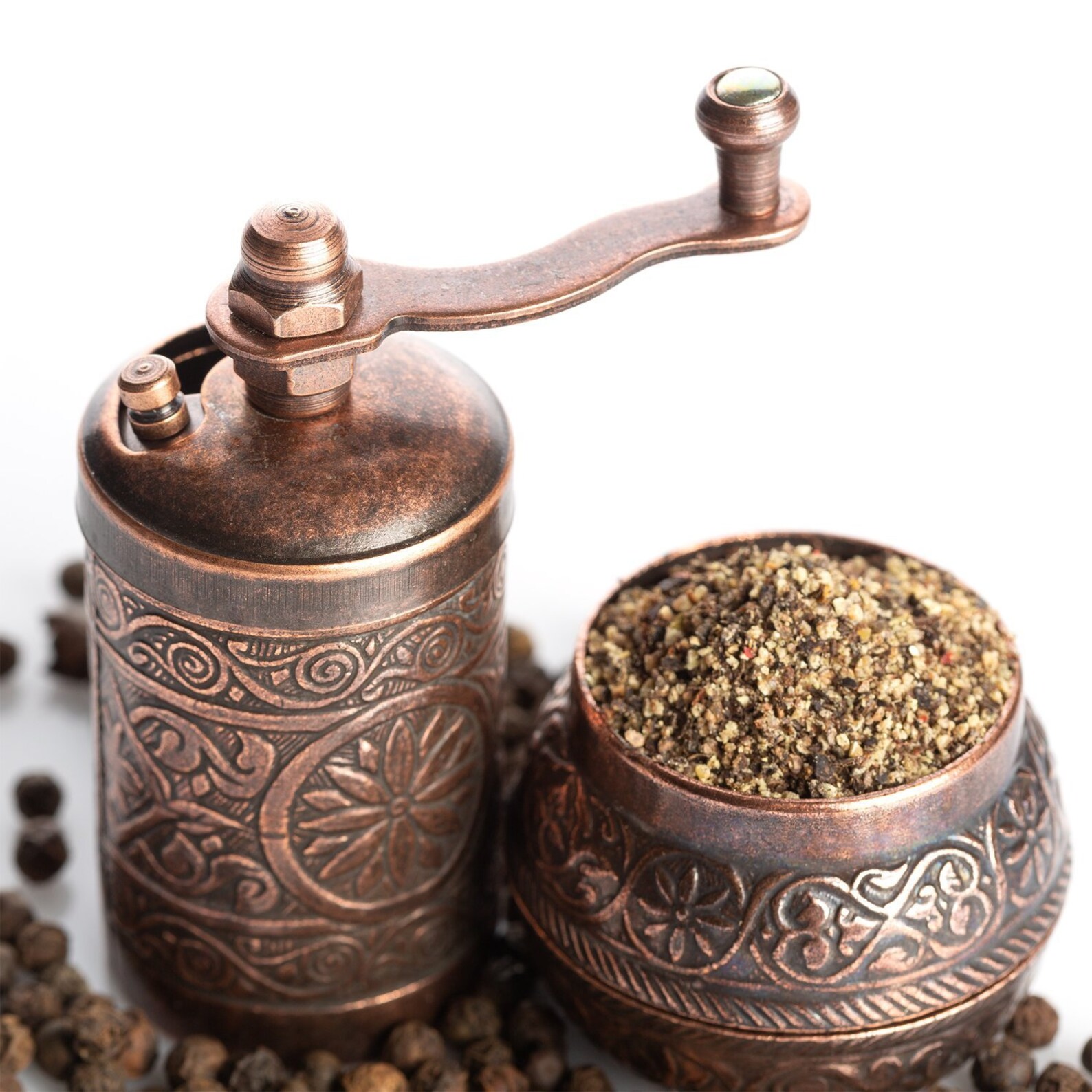 Black Pepper and Spice Grinder Manual Pepper Mill with Handle Etsy