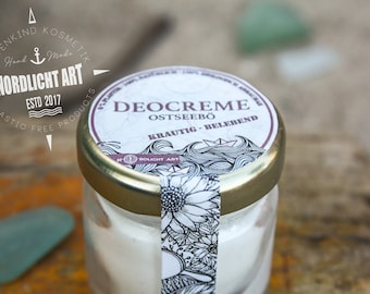 Crema desodorante "Ostseebö" en frasco de vidrio