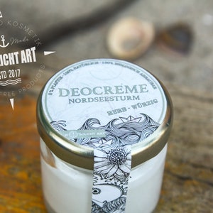 Crema desodorante “Nordseesturm” en frasco de vidrio