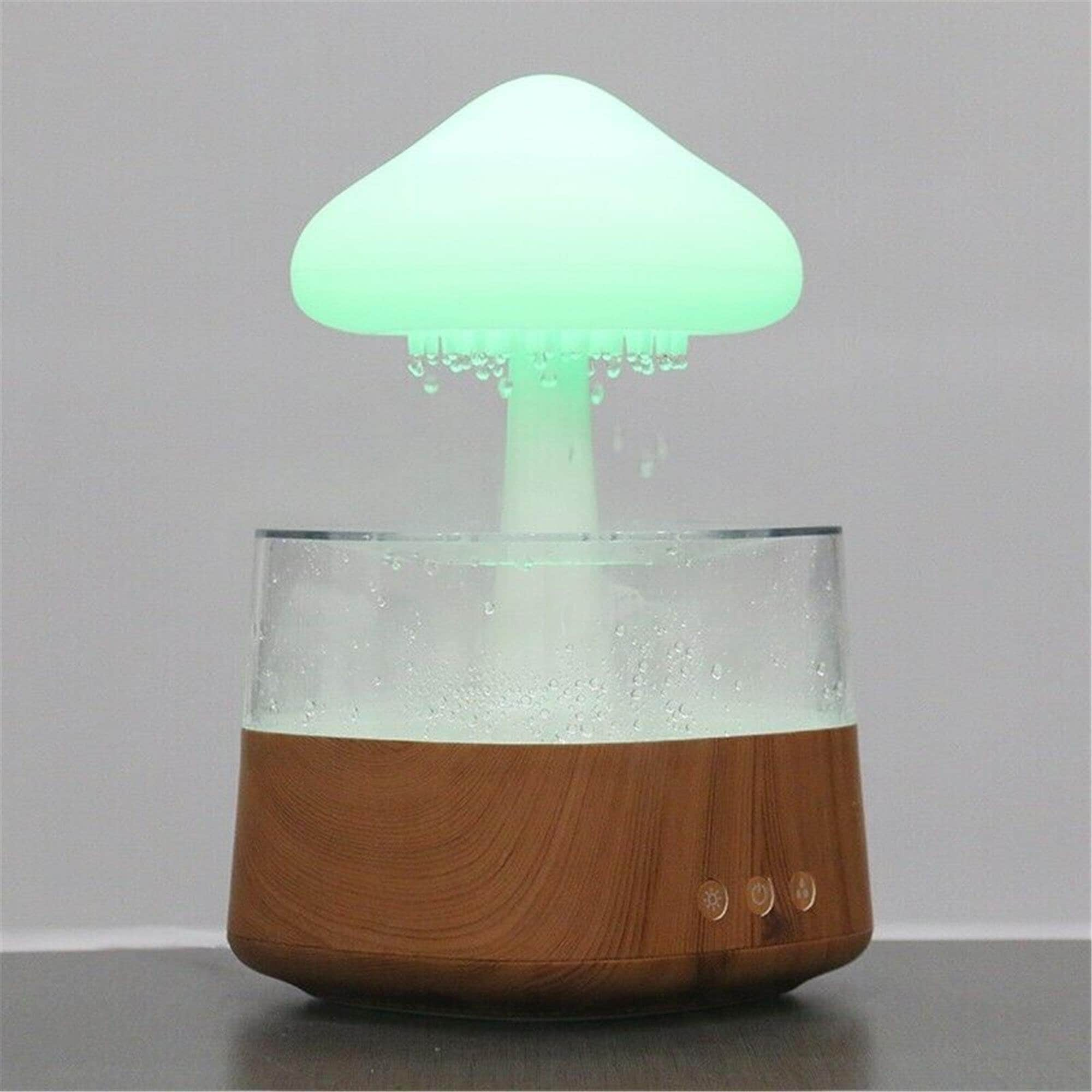 NEW 2023 Trend Original Rain Mushroom Cloud Lamp Humidifier Diffuser  Raindrop Sound Night 