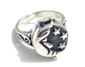 Handmade 925 Sterling Silver Box Ring with Hidden Compartment, Unique Artisan Jewelry