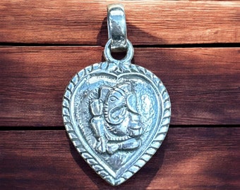 Ganesha-hängehalsband i 925 sterlingsilver, handgjorda hinduiska gudsmycken, Ganesh-berlock andlig gåva för anhängare och nära och kära (SR73)