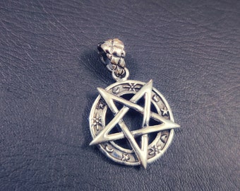 Handmade 925 Sterling Silver Pentagram Necklace, Wiccan Protection Symbol Jewelry, Pagan Gift