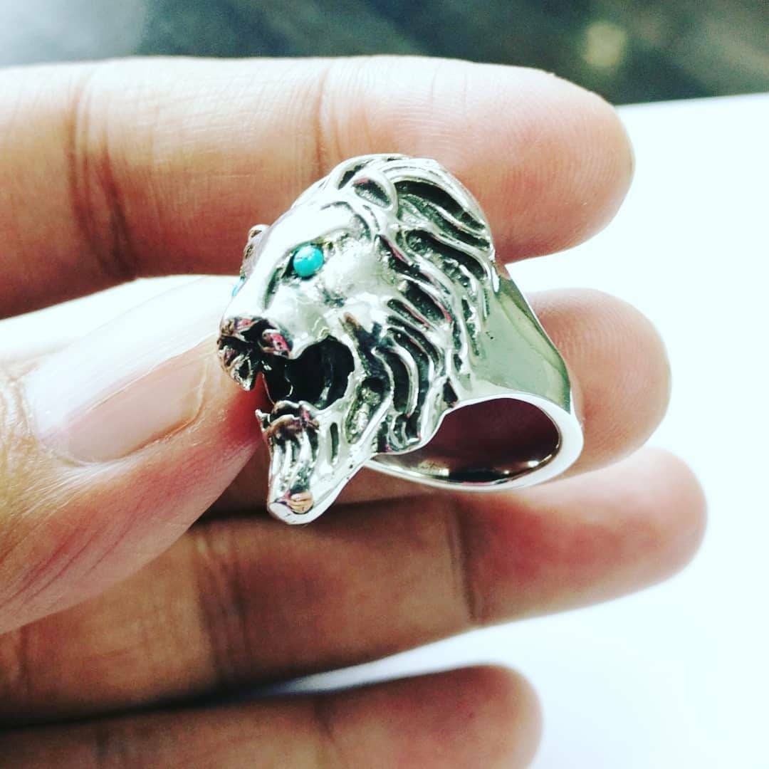 Lion ring silver sale price
