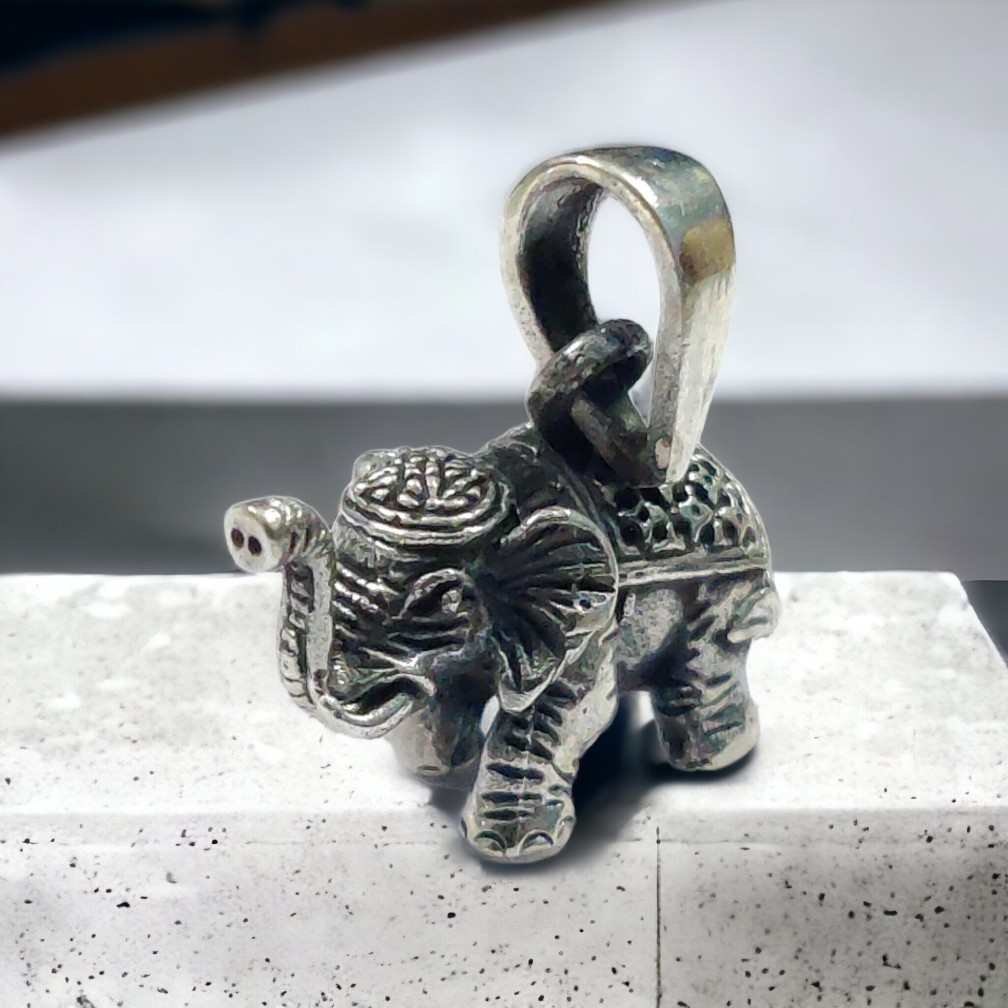 Sterling silver elephant charm deals