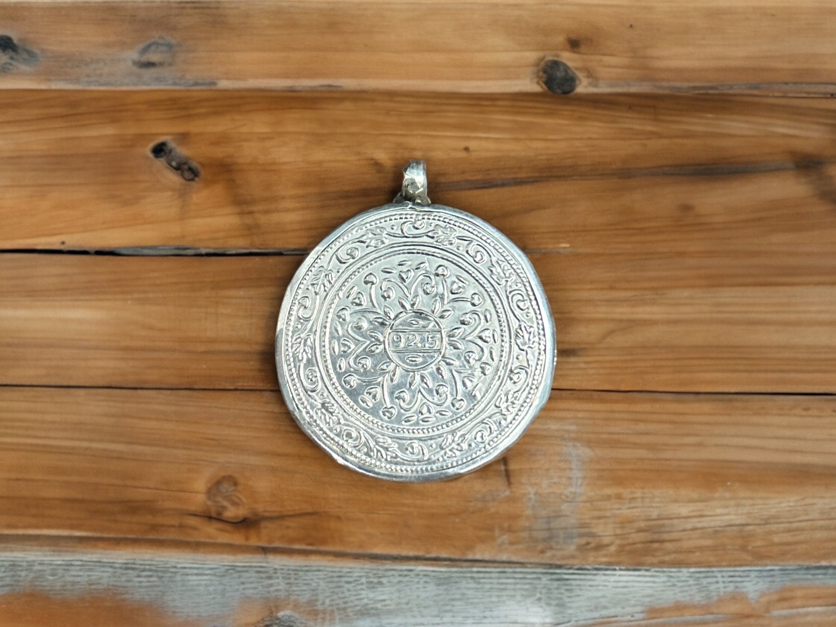 925 Sterling Silver Sun and Moon Pendant Necklace, Glass Framed ...