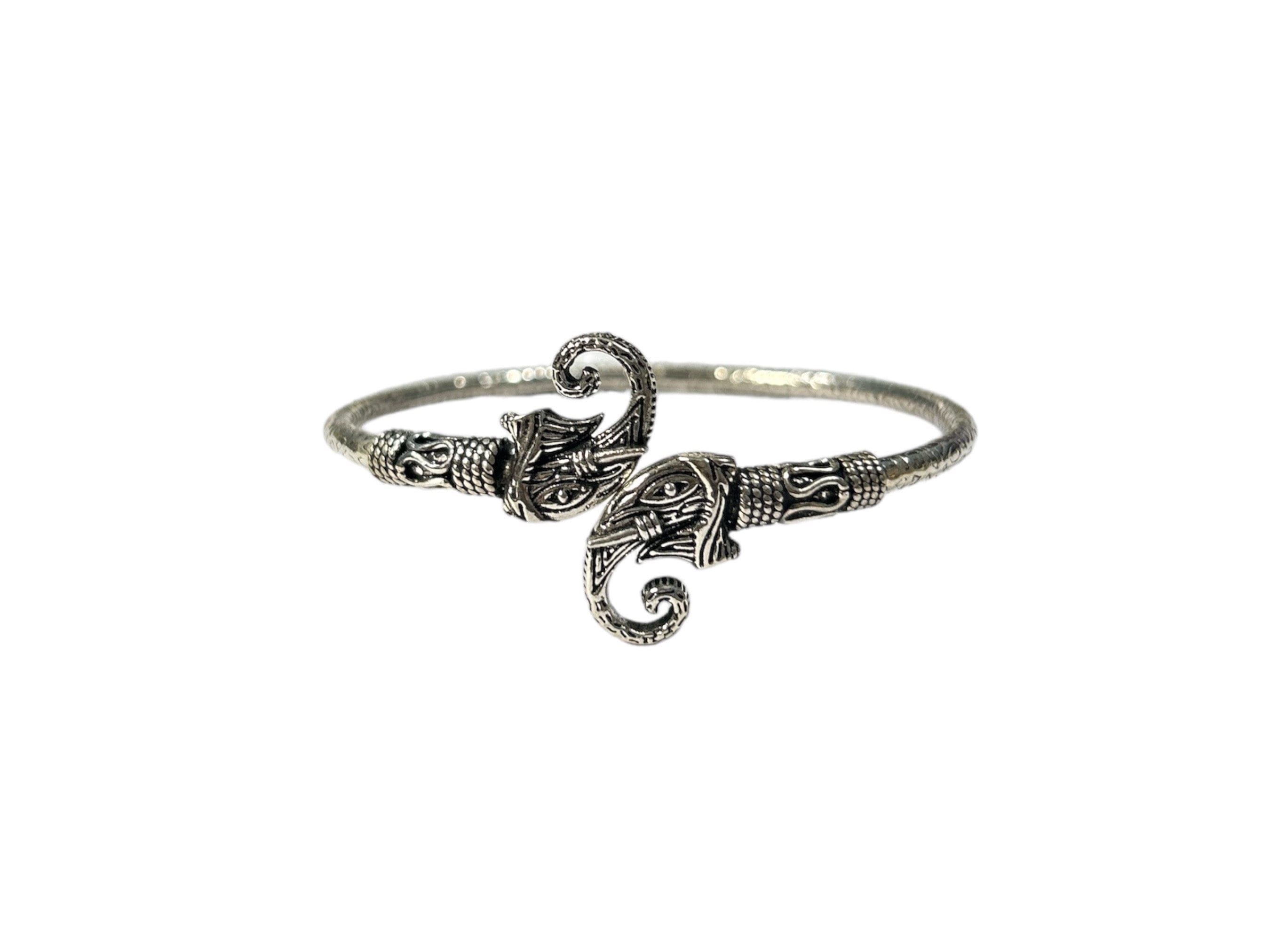 925 Sterling Silver Elephant Face Bracelet/bangle/kada