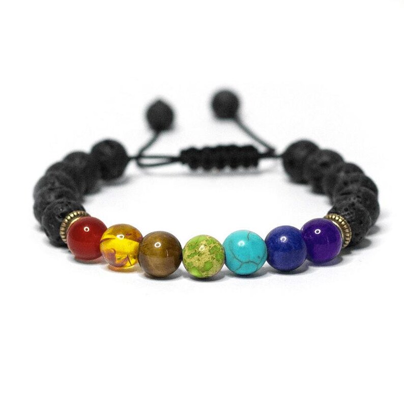 Aromatherapy Chakra Adjustable Bracelet Lava Bead Etsy