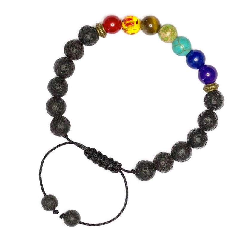 Aromatherapy Chakra Adjustable Bracelet Lava Bead Etsy
