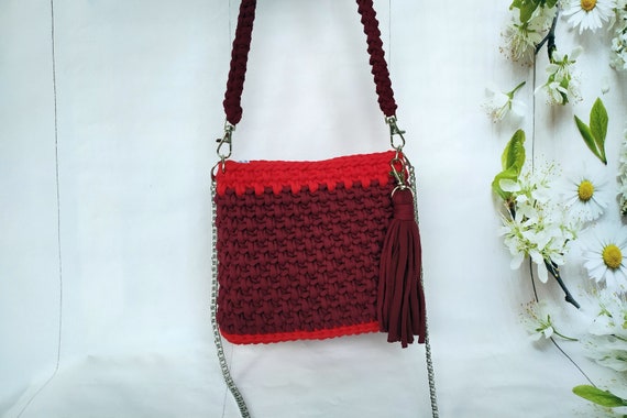 Woman Crochet Small Shoulder Trendy Cool Messenger Everyday | Etsy