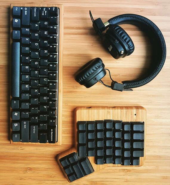 Handgefertigtes Eco-Luxury Holzgehuse aus Bambus gelt, passend fr alle  60% Keyboards (GH60/V60/Pok3r etc) - Version 1 - Etsy sterreich